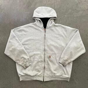 Vintage Carhartt Grey Distressed Heavy Hoodie